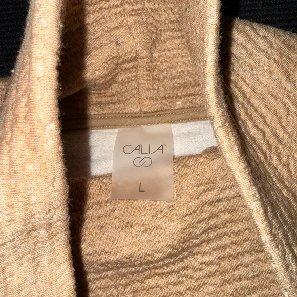 CALIA Cozy Turtleneck Ribbed Sweatshirt in Camel - Picture 3 of 4